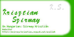 krisztian szirmay business card