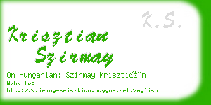 krisztian szirmay business card